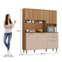 Cozinha Compacta 7 Portas 2 Gavetas com Tampo Luciane Luciane