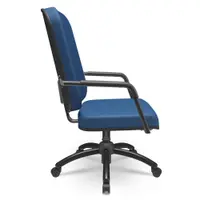 Cadeira de Escritório Giratória com Braço Preta Magno P03 Crepe Azul - Lyam Decor
