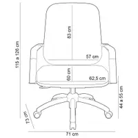 Cadeira de Escritório Giratória com Braço Preta Magno P03 Crepe Azul - Lyam Decor