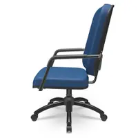 Cadeira de Escritório Giratória com Braço Preta Magno P03 Crepe Azul - Lyam Decor