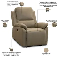Poltrona do Papai Retrátil Reclinável Elétrica Aniche L06 Couro Fendi - Lyam Decor