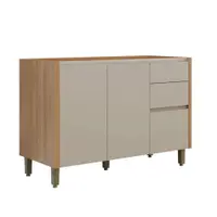 Balcão de Cozinha 120 cm 2 Portas 3 Gavetas sem Tampo Linea Brasil Allure