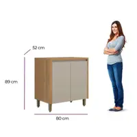 Balcão de Cozinha 80 cm 2 Portas com Tampo Linea Brasil Allure