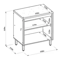 Balcão de Cozinha 80 cm 2 Portas com Tampo Linea Brasil Allure