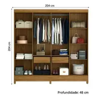 Guarda-Roupa Casal 8 Portas 2 Gavetas Moval Marajó Paris
