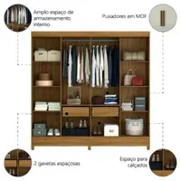 Guarda-Roupa Casal 8 Portas 2 Gavetas Moval Marajó Paris
