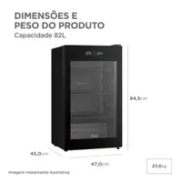 Cervejeira Midea Frost Free Inverter 82L 3 em 1 MDRX150