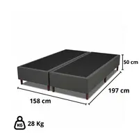 Base Box Queen Size Prince Sued 50x158x197cm