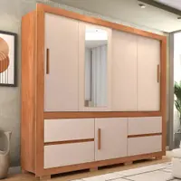 Guarda-Roupa Solteiro 3 Portas 4 Gavetas Caemmun Optimus Lux