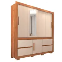 Guarda-Roupa Solteiro 3 Portas 4 Gavetas Caemmun Optimus Lux
