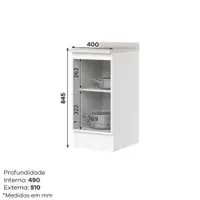 Balcão 1 Porta Com Tampo Henn Americana 40cm