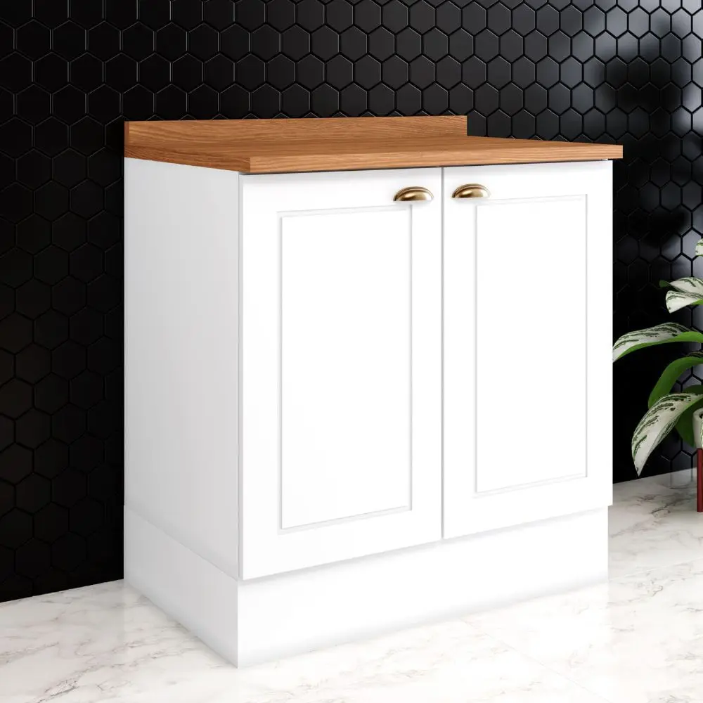 Balcão Americana Henn 2 Portas 80cm com Tampo MDF para Cozinha