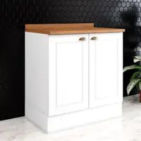 Balcão Americana Henn 2 Portas 80cm com Tampo MDF para Cozinha