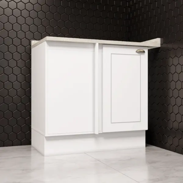 Balcão Canto Reto 1 Porta Americana Henn com Tampo MDF Americana Henn 94 cm