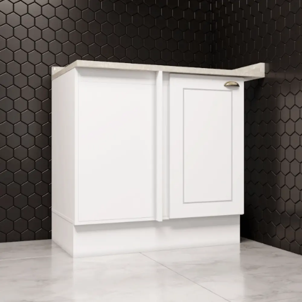 Balcão Canto Reto 1 Porta Americana Henn com Tampo MDF Americana Henn 94 cm