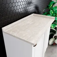 Balcão Canto Reto 1 Porta Americana Henn com Tampo MDF Americana Henn 94 cm