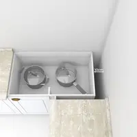 Balcão Canto Reto 1 Porta Americana Henn com Tampo MDF Americana Henn 94 cm