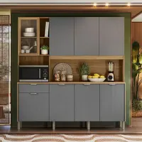 Cozinha Compacta 7 Portas 2 Gavetas com Tampo KIT'S Nature