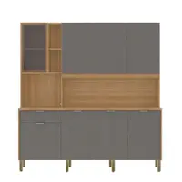 Cozinha Compacta 7 Portas 2 Gavetas com Tampo KIT'S Nature