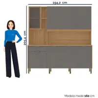 Cozinha Compacta 7 Portas 2 Gavetas com Tampo KIT'S Nature