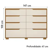 Cômoda 8 Gavetas Moval Georgia
