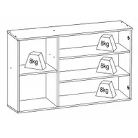 Armário Aéreo 3 Portas de Vidro Americana Henn 120cm