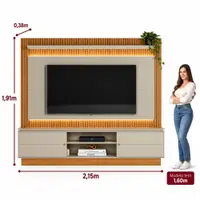 Estante Home para TV até 75'' com LED Guararapes Linea Brasil 215cm
