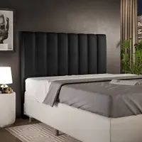 Cabeceira Cama Box Casal 140 Cm Dália W01 Facto Preto Metalizado - Lyam Decor