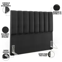 Cabeceira Cama Box Casal 140 Cm Dália W01 Facto Preto Metalizado - Lyam Decor