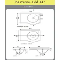 Armário de Banheiro Suspenso com Pia 55,5 cm Rorato