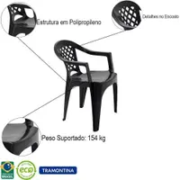Cadeira Tramontina Iguape com Braços em Polipropileno Empilhável e Resistente
