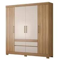 Guarda-Roupa Casal 4 Portas 4 Gavetas Demobile Bilbao
