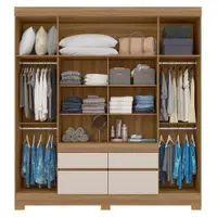 Guarda-Roupa Casal 4 Portas 4 Gavetas Demobile Bilbao