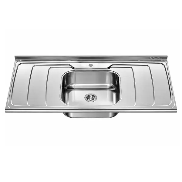 Tampo de Pia Inox com Cuba Dubai GhelPlus 120x54,5cm