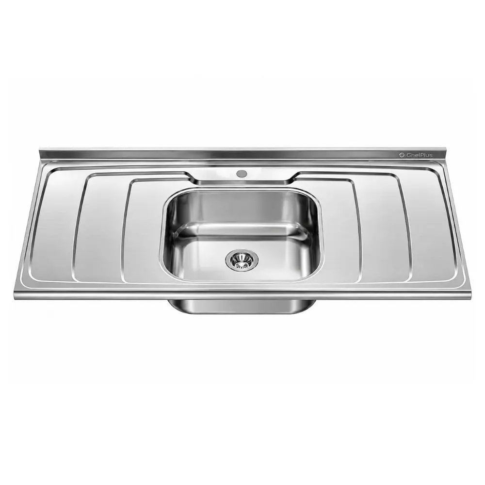Tampo de Pia Inox com Cuba Dubai GhelPlus 120x54,5cm