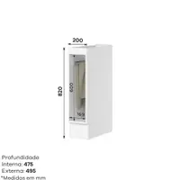 Armário Porta Toalha Sem Tampo Americana Henn 20 cm