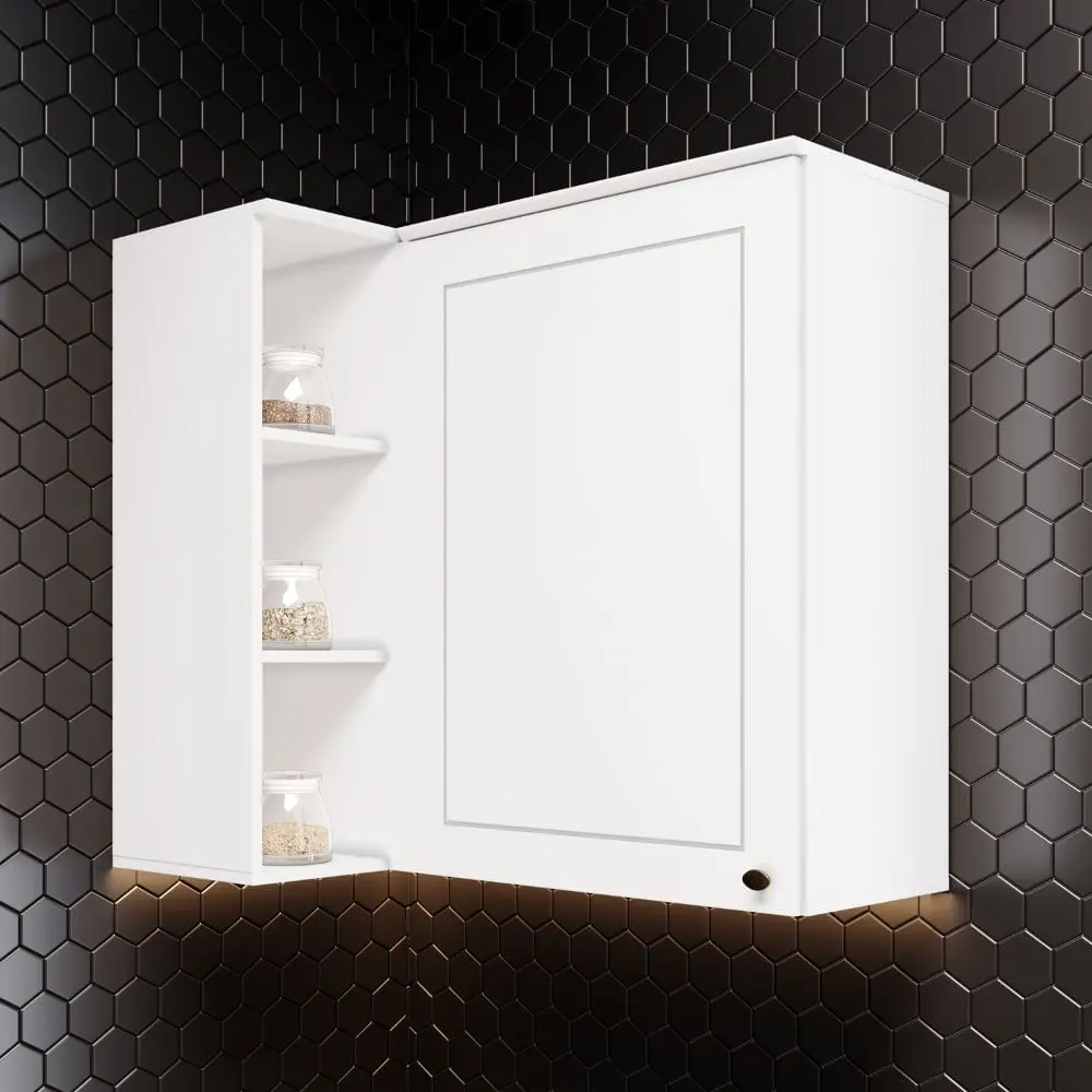 Armário Aéreo Para Cozinha Henn Americana de Canto Reto 1 Porta