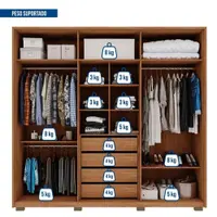 Guarda-Roupa Casal 6 Portas 4 Gavetas Caemmun Mozart