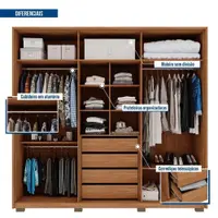 Guarda-Roupa Casal 6 Portas 4 Gavetas Caemmun Mozart