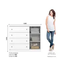 Cômoda 1 Porta 4 Gavetas Henn Americana