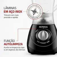 Liquidificador Mondial Easy Power 2 Velocidades 1,9L 550W L-550