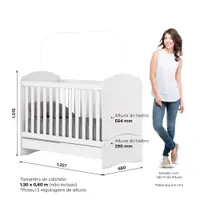 Berço Mini Cama 3 em 1 Bala de Menta Henn