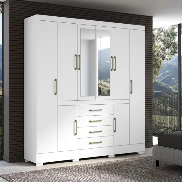 Guarda-Roupa Casal 8 Portas 4 Gavetas Aramoveis Napoli