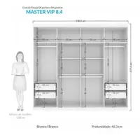 Guarda-Roupa Casal 8 Portas 4 Gavetas Santos Andira Havana Master VIP