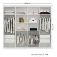 Guarda-Roupa Casal 8 Portas 4 Gavetas Santos Andira Havana Master VIP