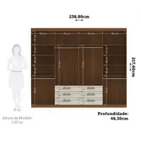 Guarda-Roupa Casal 8 Portas 6 Gavetas Santos Andira Master