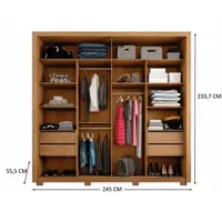 Guarda-Roupa Casal 2 Portas 4 Gavetas Caemmun Moviment