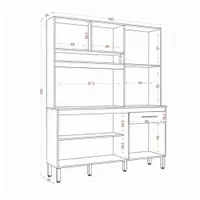 Cozinha Compacta 6 Portas 1 Gavetas com Tampo Aramóveis Siena