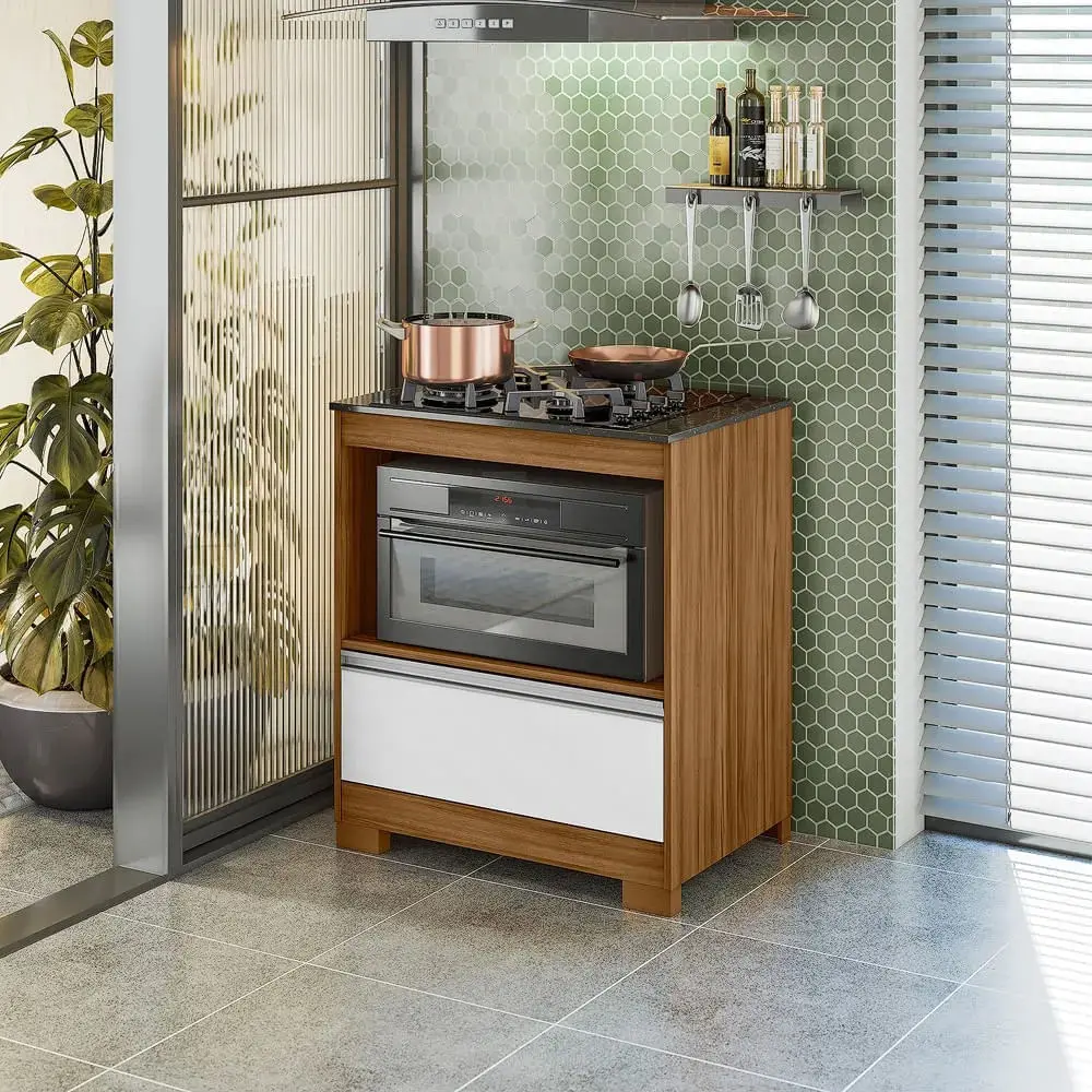 Balcão de Cozinha 75 cm 1 Porta 1 Gaveta com Tampo Notável 3110