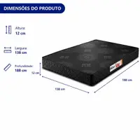 Colchão Casal Espuma D20 Bem MM Black Hellen 138x188x12cm
